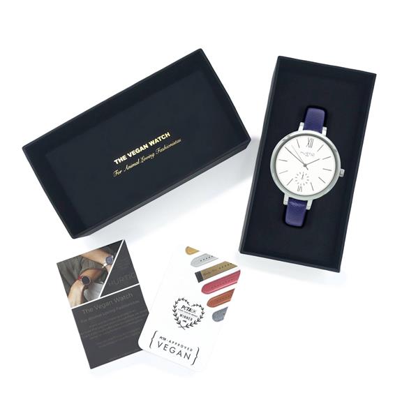 Horloge Amalfi Petite Zilver Wit & Donkerblauw from Shop Like You Give a Damn