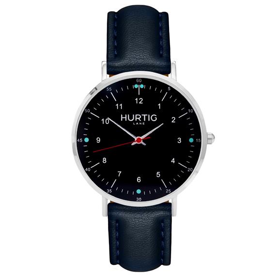 Moderno Uhr Silber, Schwarz & Mitternachtsblau 2
