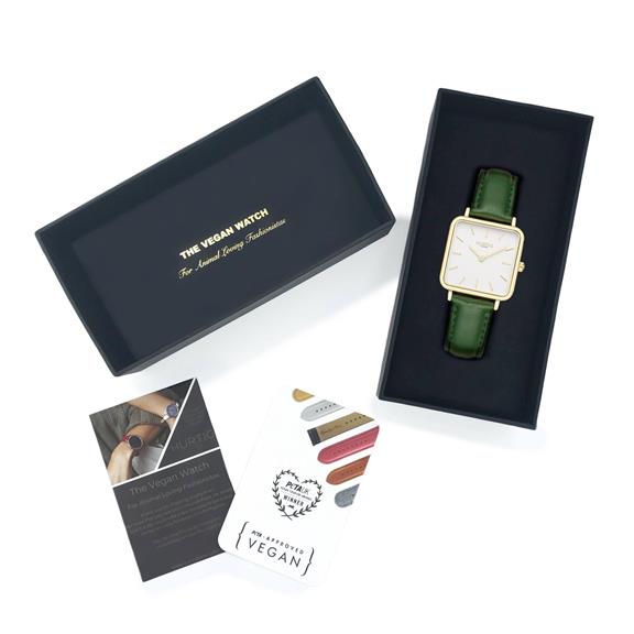 Horloge NeliÃ¶ Square Goud Wit & Donkergroen from Shop Like You Give a Damn