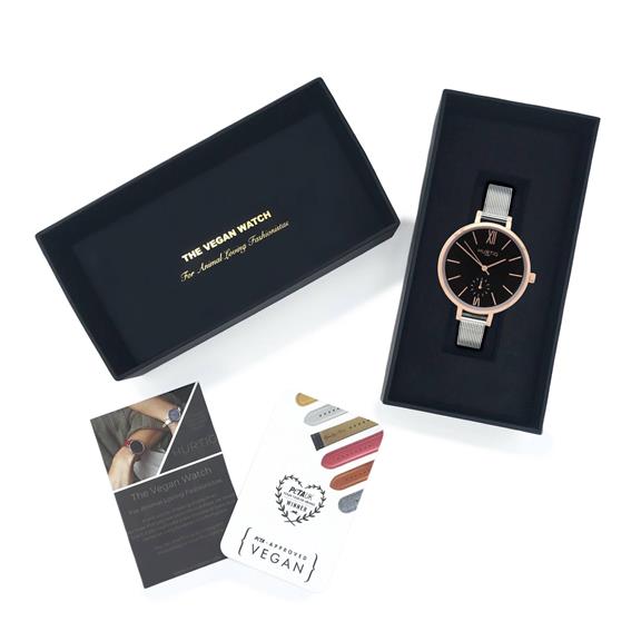 Horloge Amalfi Petite RosÃ©goud Zwart & Zilver from Shop Like You Give a Damn