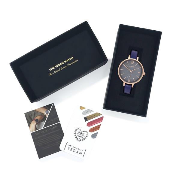 Horloge Amalfi Petite RosÃ©goud Grijs & Donkerblauw from Shop Like You Give a Damn