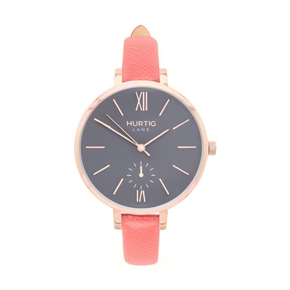 Horloge Amalfi Petite RosÃ©goud Grijs & Koraal via Shop Like You Give a Damn