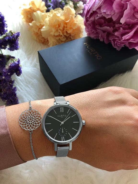 Horloge Amalfi Petite Zilver Zwart & Zilver from Shop Like You Give a Damn
