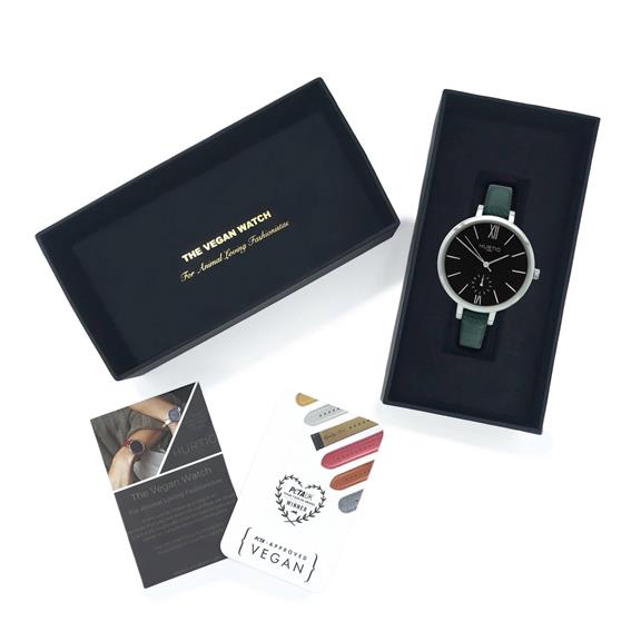 Horloge Amalfi Petite Zilver Zwart & Donkergroen from Shop Like You Give a Damn