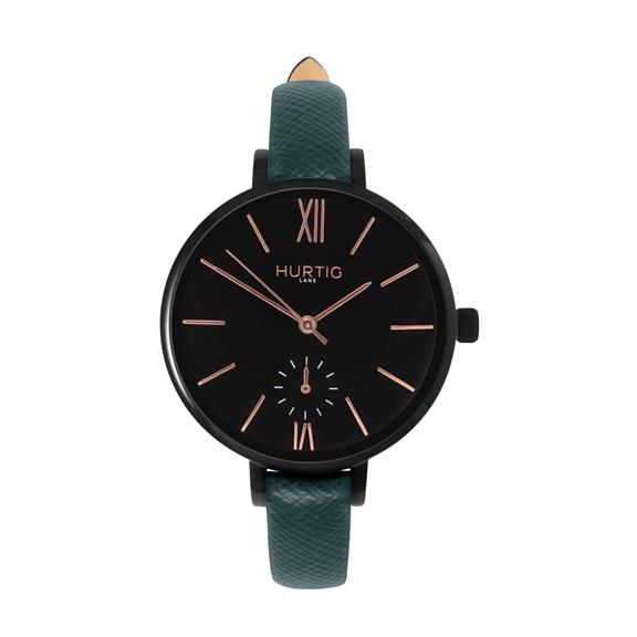 Horloge Amalfi Petite Zwart Zwart & Donkergroen van Shop Like You Give a Damn