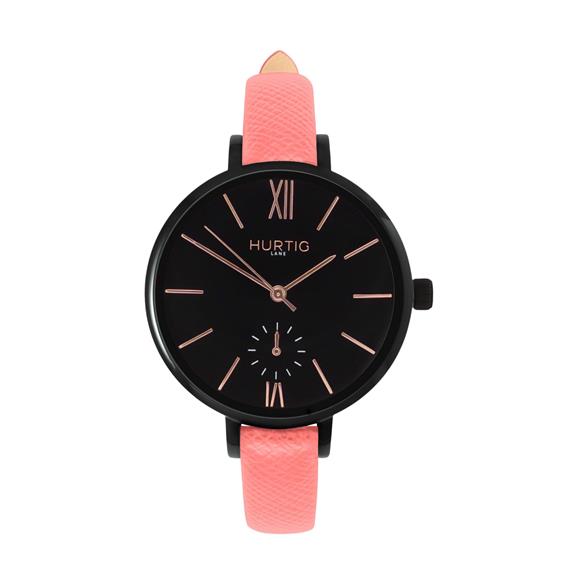 Horloge Amalfi Petite Zwart Zwart & Koraal van Shop Like You Give a Damn