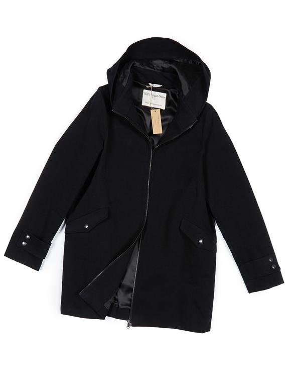 Coat Vegan Wool Hooded Black from Shop Like You Give a Damn