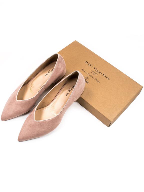Point Flats Pink Vegan Suede from Shop Like You Give a Damn