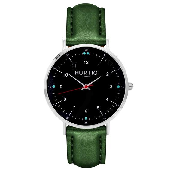 Moderna Watch Silver, Black & Green via Shop Like You Give a Damn