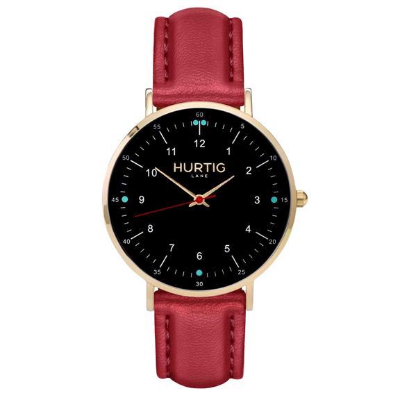 Moderna Watch Gold, Black & Cherry from Shop Like You Give a Damn