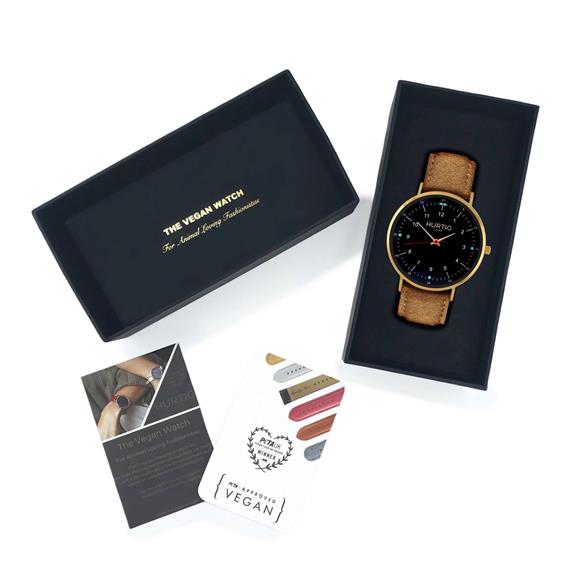 Moderna Tweed Horloge Goud, Zwart & Camel 4