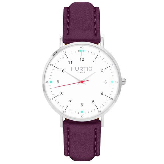 Watch Moderna Suede Silver White & Coral 7