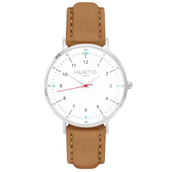 Watch Moderna Suede Silver White & Coral 9
