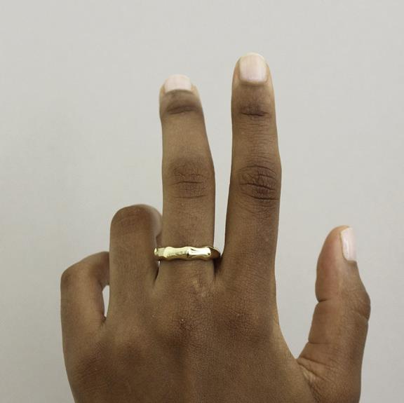 Ring Bamboo Gold Plated 4