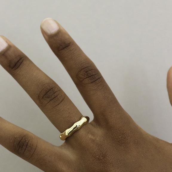 Ring Bamboo Gold Plated 5