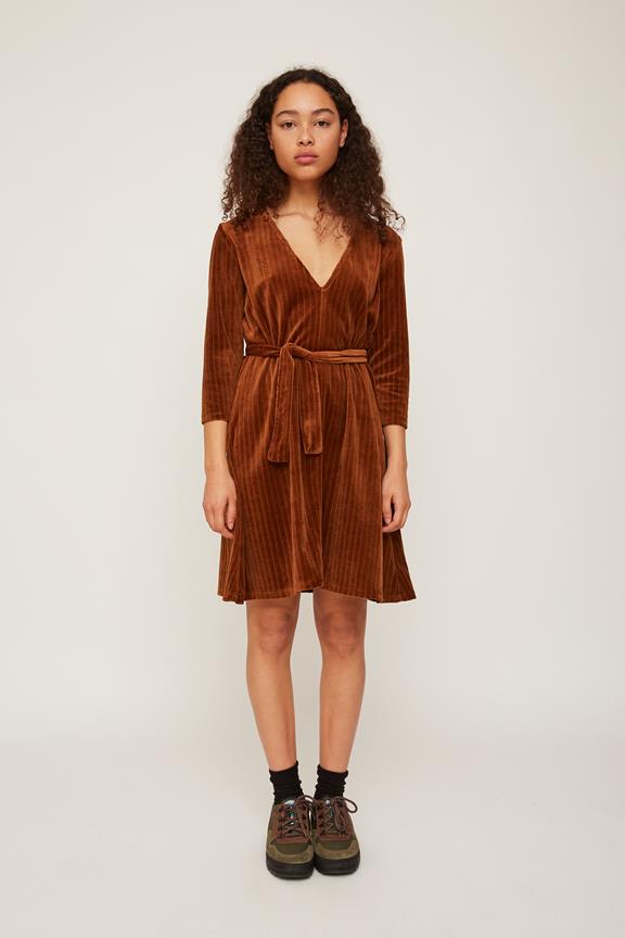 Velvet Short Dress Brown By Rita Row 1