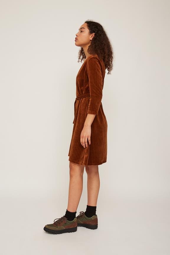 Velvet Short Dress Brown By Rita Row 2