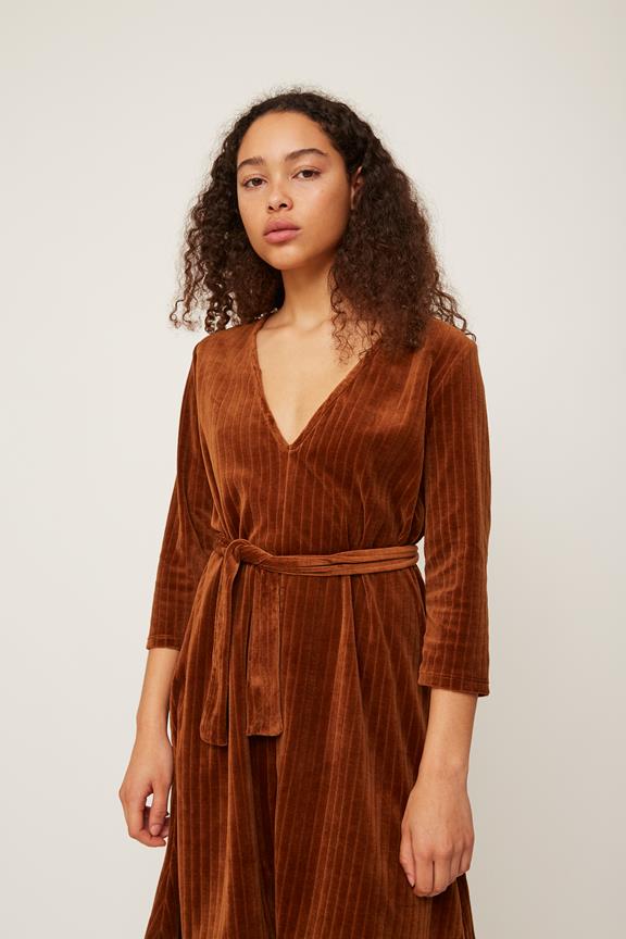 Velvet Short Dress Brown By Rita Row 3