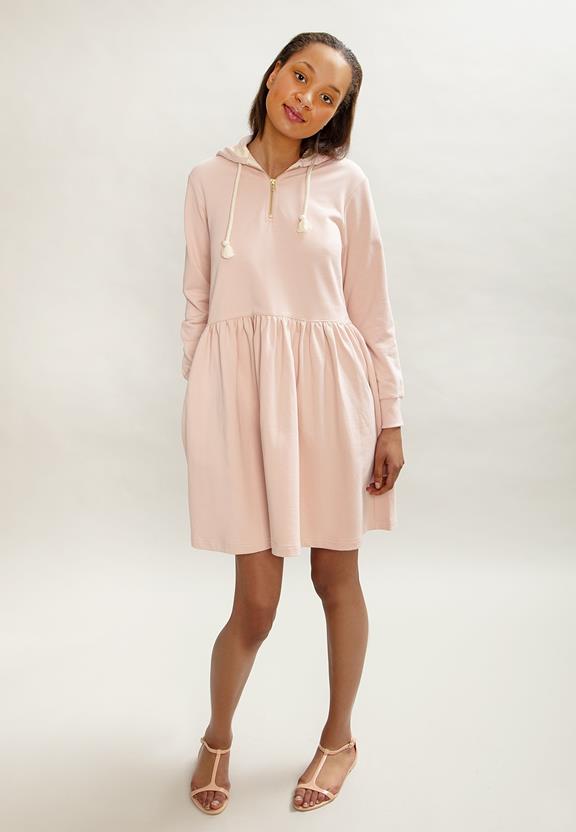 Hoodie Dress Beige/Light Pink 4
