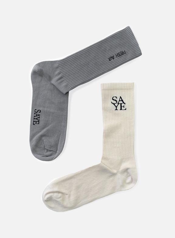 Socks Off White & Grey 3