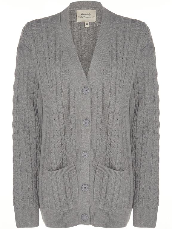 Cardigan Chunky Button Up Knitted Grey via Shop Like You Give a Damn