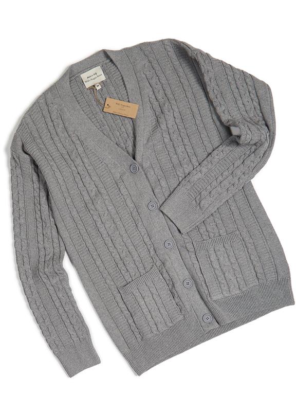 Cardigan Chunky Button Up Knitted Grey from Shop Like You Give a Damn