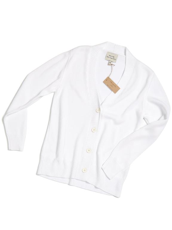 Cardigan Button Up Knitted White 5