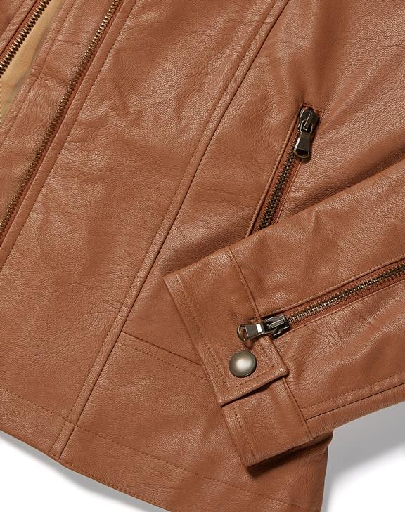 Jacket Racer Faux Leather Brown 8