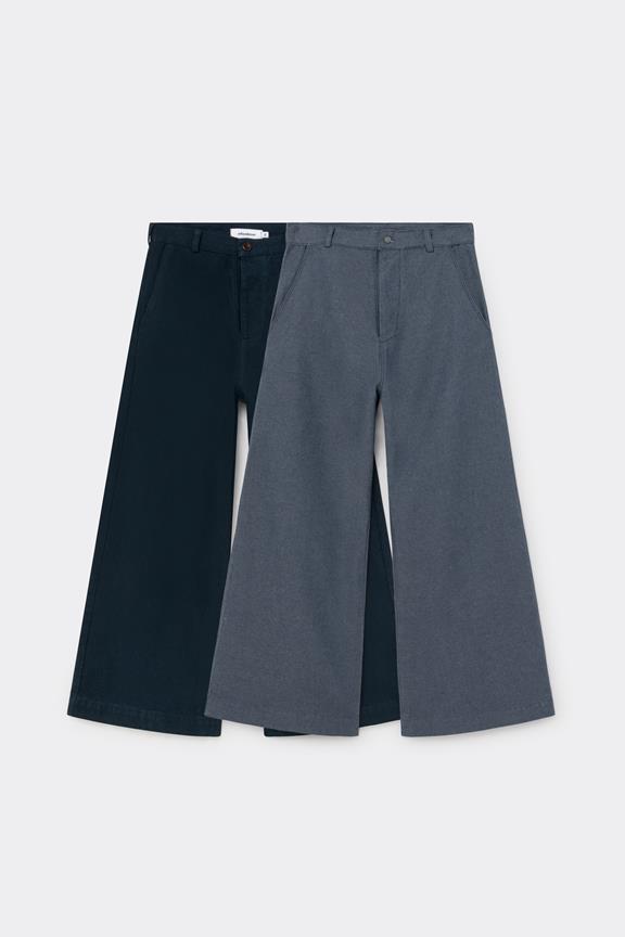 Navy Flared Trousers 6