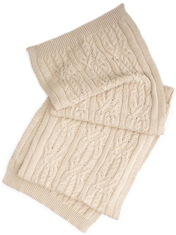 Scarf Knitted Beige Recycled 3