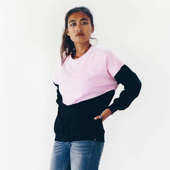 Sweatshirt Loose Schwarz Pink 2