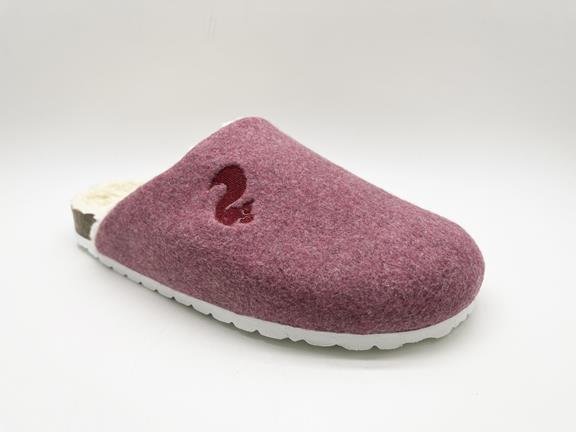 Furry Lined Clogs Dark Red 3