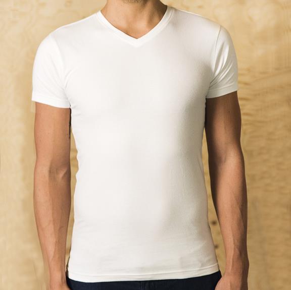2-pack T-shirt Basic V-neck White 4