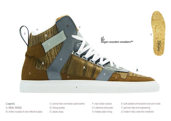 Hoge Sneakers Hout Bruin 3