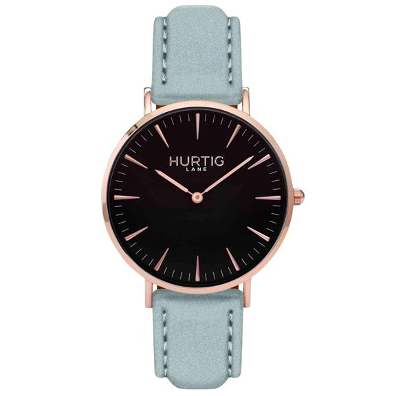 Hymnal Horloge Vegan Suede RosÃ©, Black & Blauwgrijs via Shop Like You Give a Damn