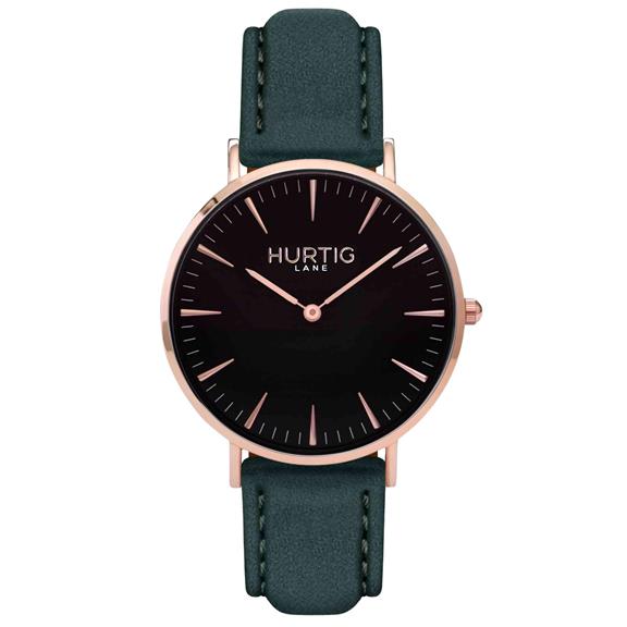 Hymnal Horloge Vegan Suede RosÃ©, Zwart & Bosgroen via Shop Like You Give a Damn