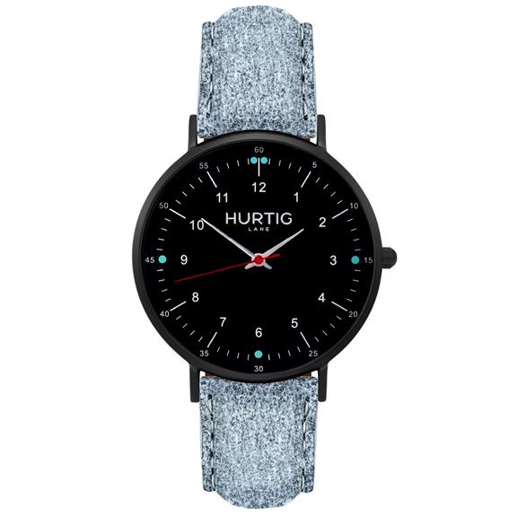 Horloge Moderno Zwart & Lichtblauw 10