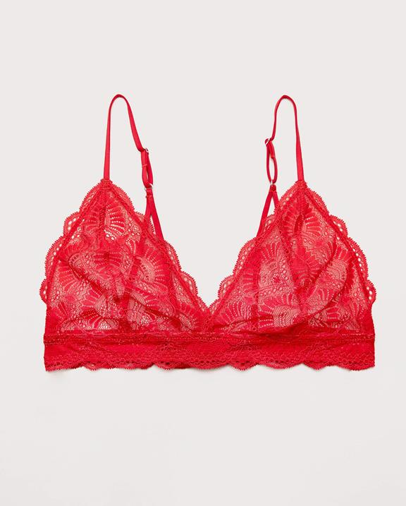 Lace Triangle Bralette 001 Scarlet Red 3