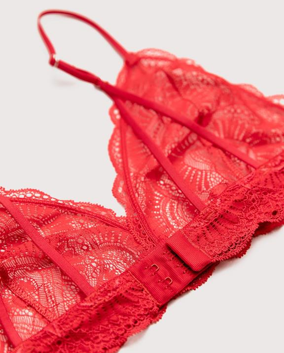 Lace Triangle Bralette 001 Scarlet Red 8