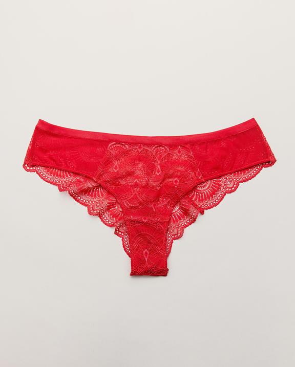 Lace Cheeky Briefs Red 3
