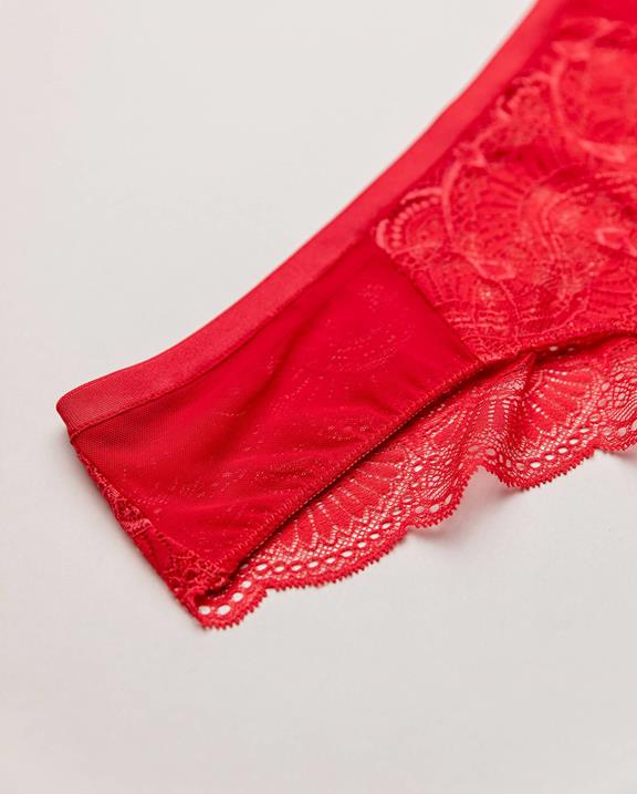 Lace Cheeky Briefs Red 5