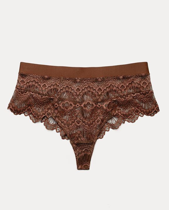 Lace Highwaist Thong 001 Cacao 3