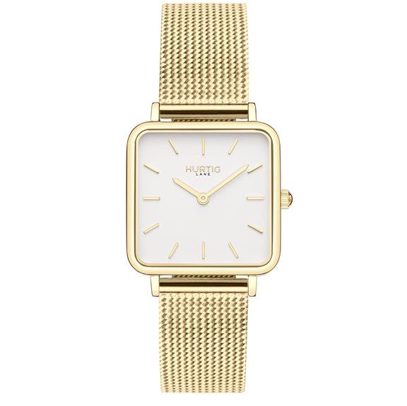 Watch Neliö Stainless Steel Gold White & Gold 2
