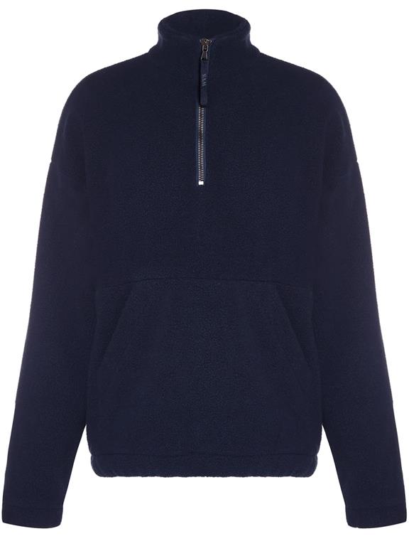 Heren Windbreaker Fleece Kwartrits Donkerblauw via Shop Like You Give a Damn