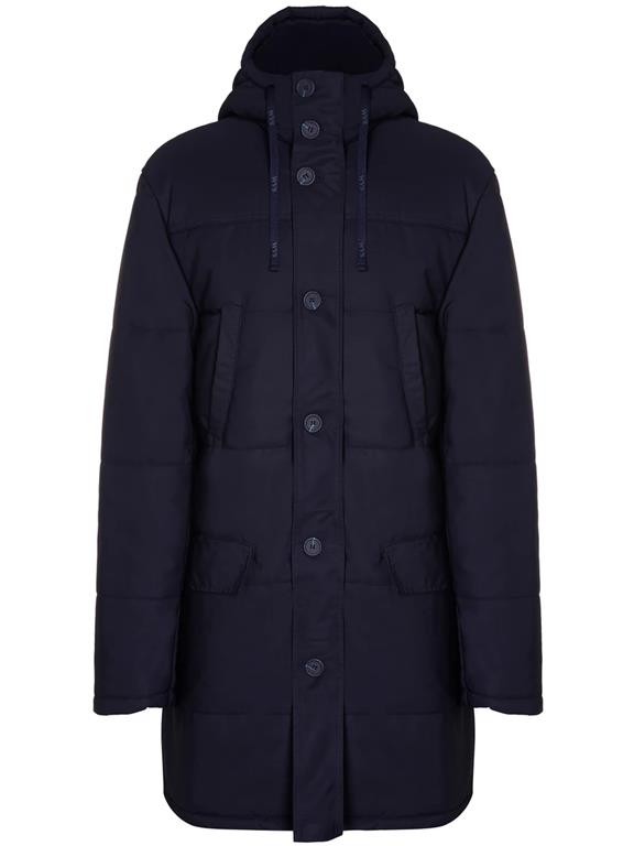 Men's Quilted Parka Navy Blue via Shop Like You Give a Damn