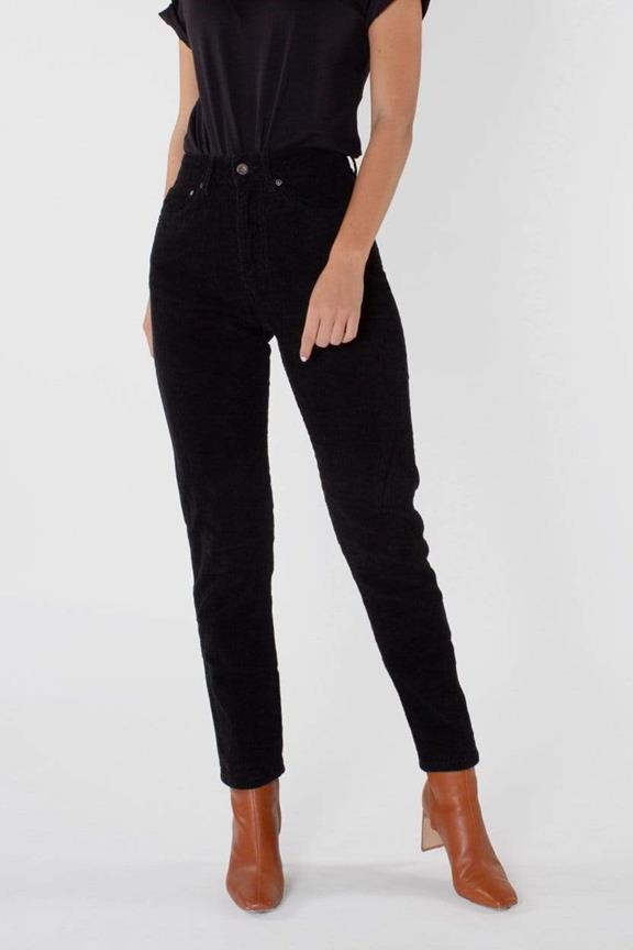 Jeans Loose Tapered Nora Corduroy Black 1