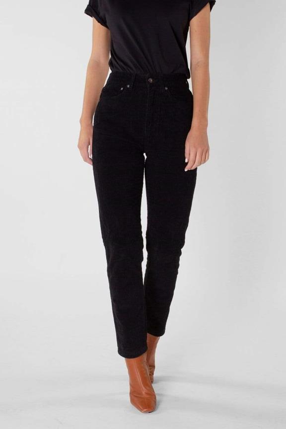 Jeans Loose Tapered Nora Corduroy Black 3