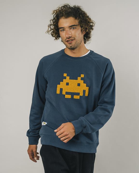 Sweatshirt Space Invaders Blue 8