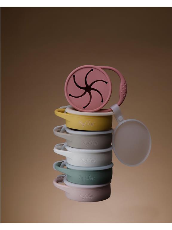 Collapsible Snack Cups With Clip On Lid Light Pink 2