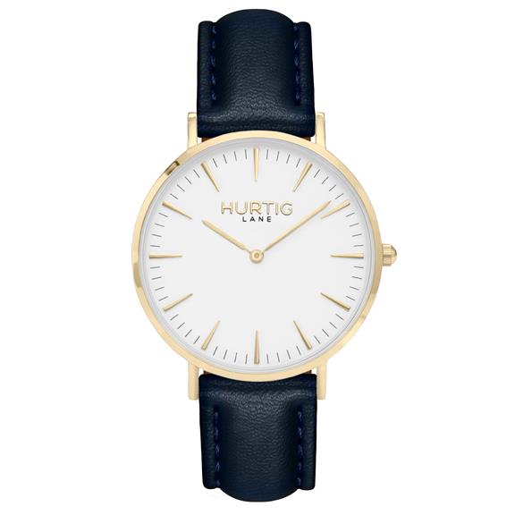 Horloge Mykonos Goud, Wit & Midnight Blue Heren via Shop Like You Give a Damn